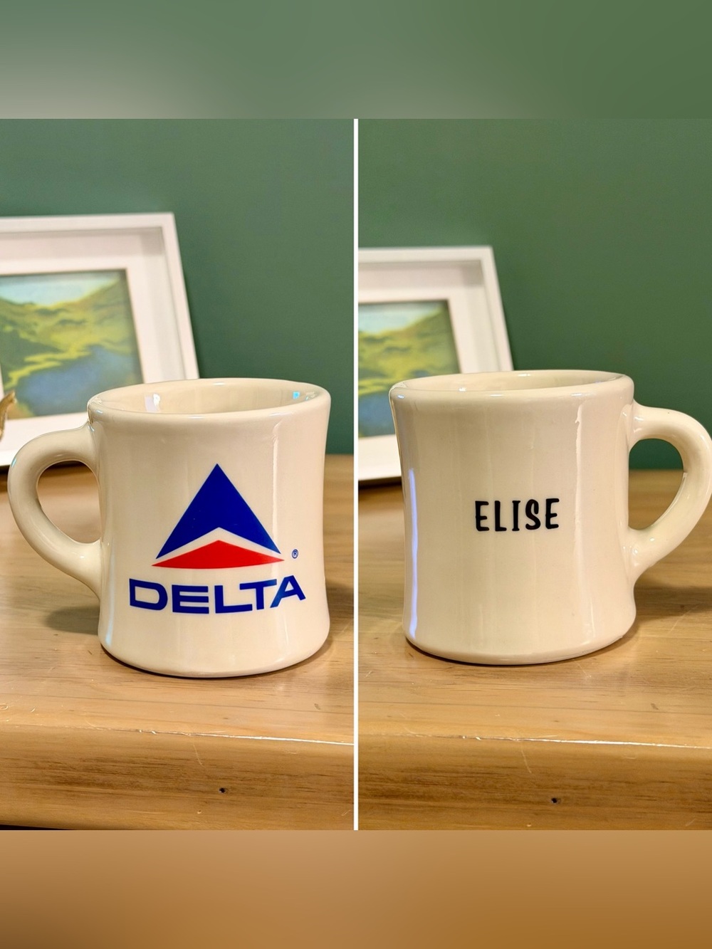 Rare Vintage Delta Airlines Crew Mug Elise